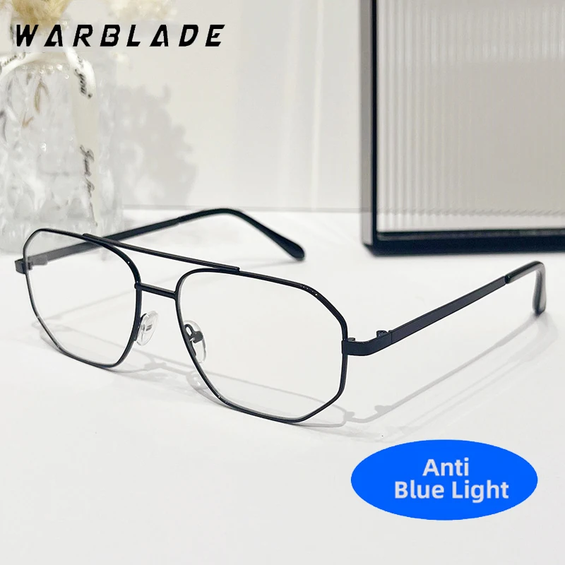 

2025 Stainless Steel Pilot Anti Blue Light Blocking Glasses Men Computer Aviation Frames Eyeglasses UV Protection Women Eyewear