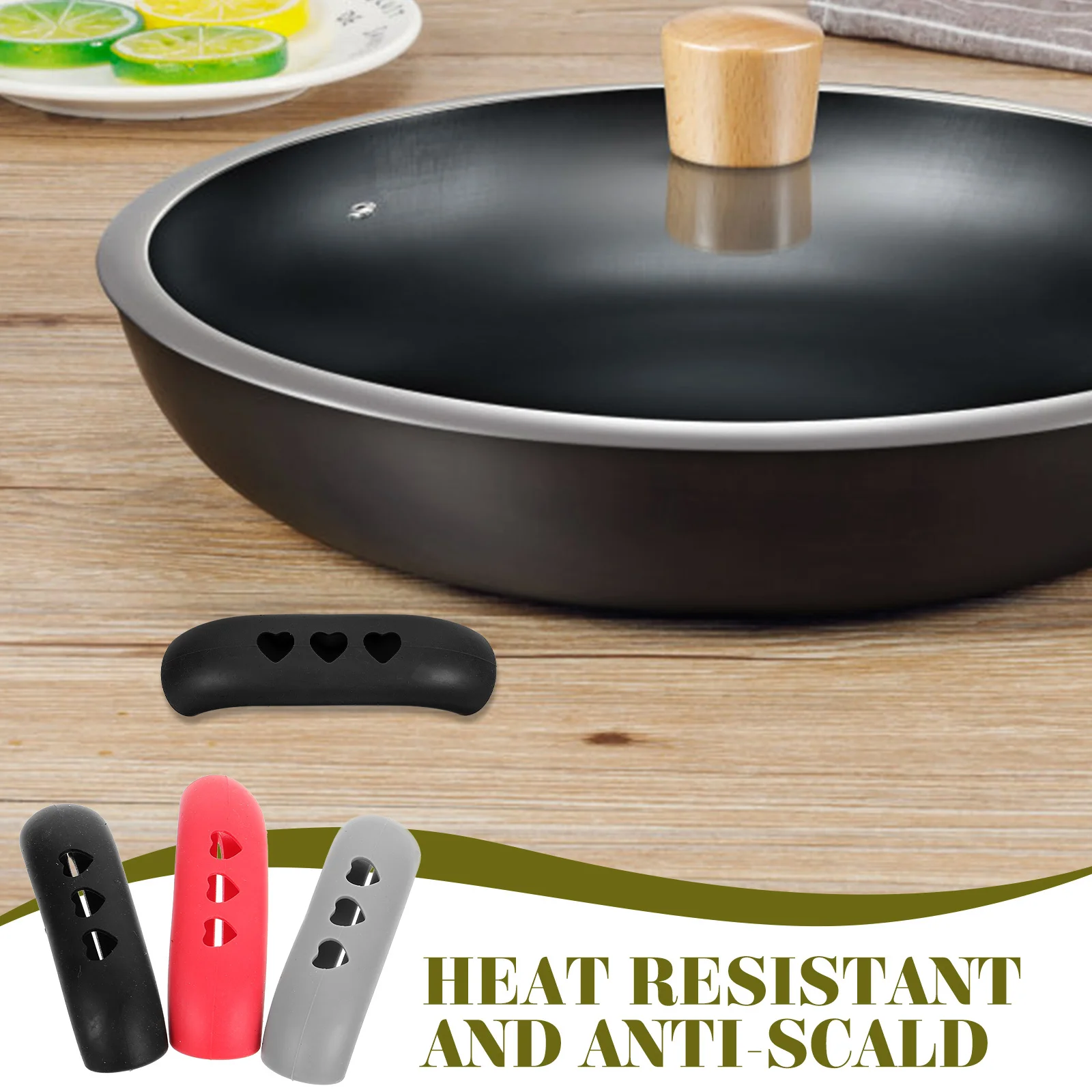 12Pcs Anti-Scald Kitchen Pot Handle Covers Heat Resistant Pan Protective Covers Practical Simple Installation Pan Handle Sleeve