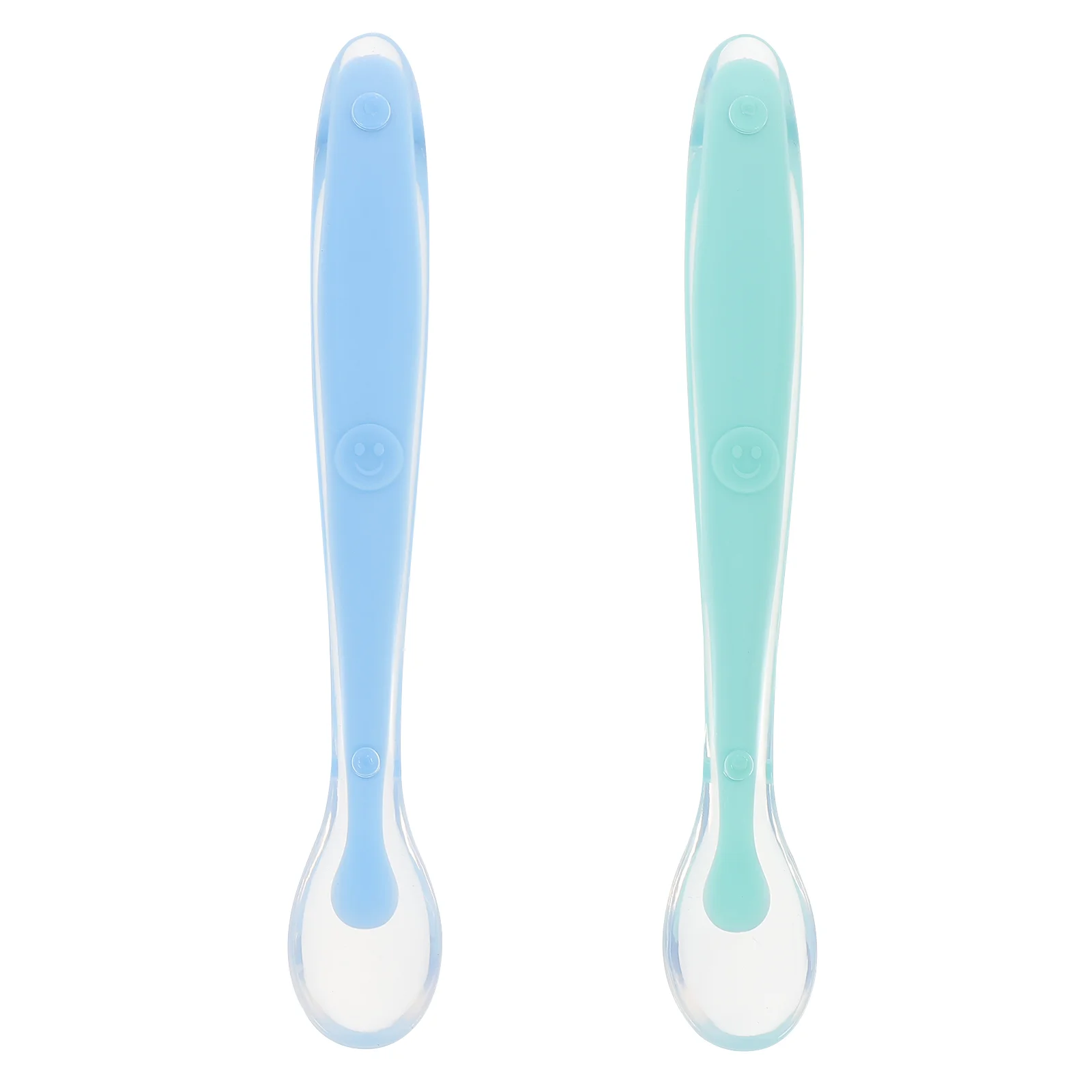 

2 Pcs Food Supplement Spoon Toddler Tarring Baby Silicone Spoons Utensils Tableware Silica Gel Training