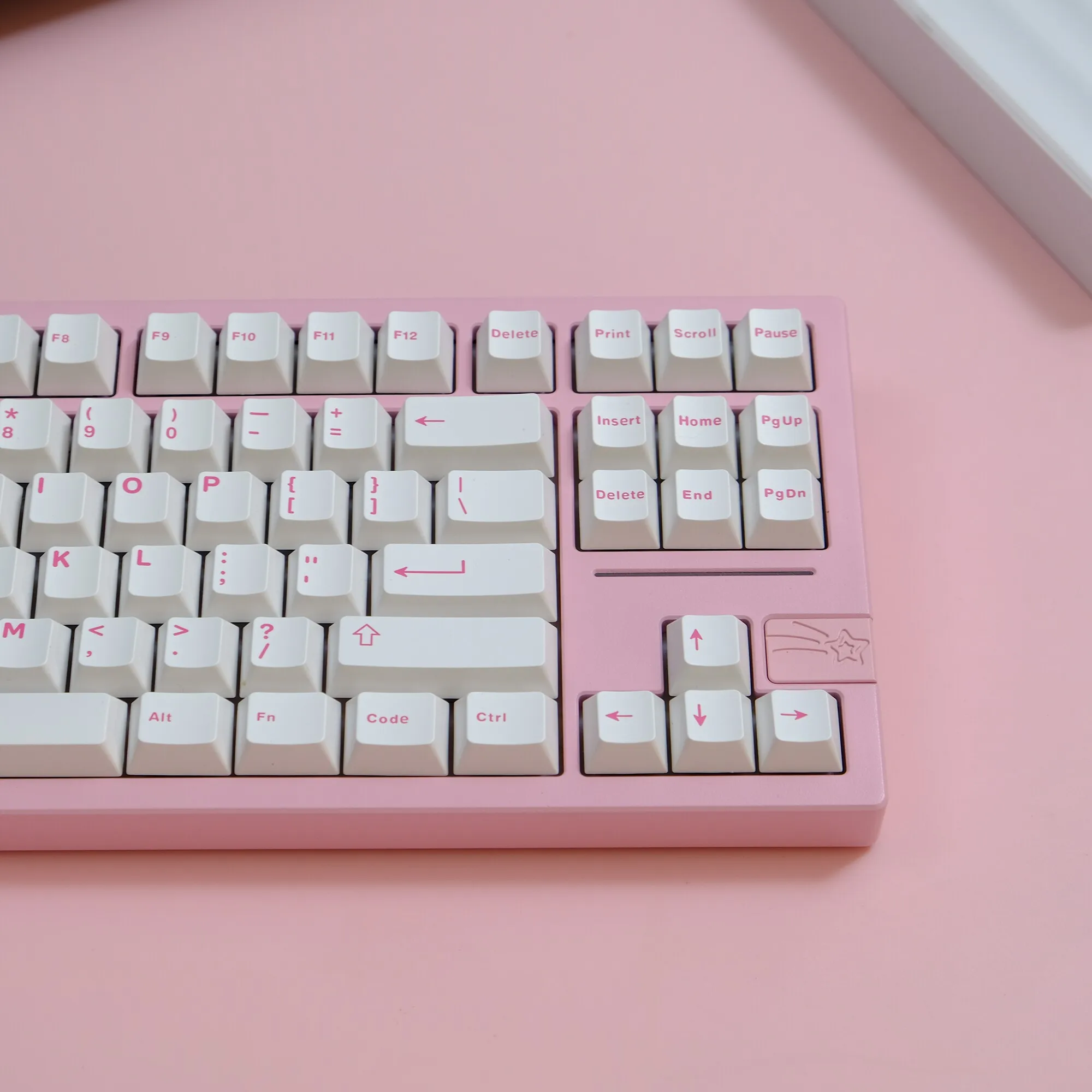121 Keys Minimalist White Pink Double Shot PBT Keycaps Cherry Profile Key Caps for Gateron MX Switches Mechanical Keyboard - view 5