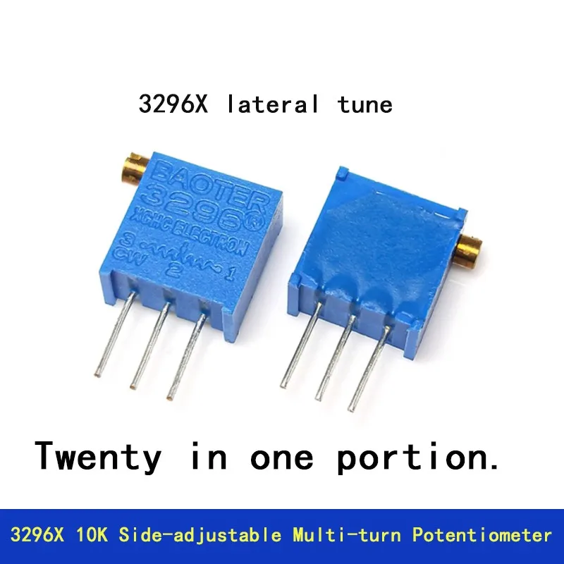 

20PCS 3296X 103 10K Side-adjustable Multi-turn Adjustable Potentiometer 1K 2K 5K 50K 100K 200K 500K 1M