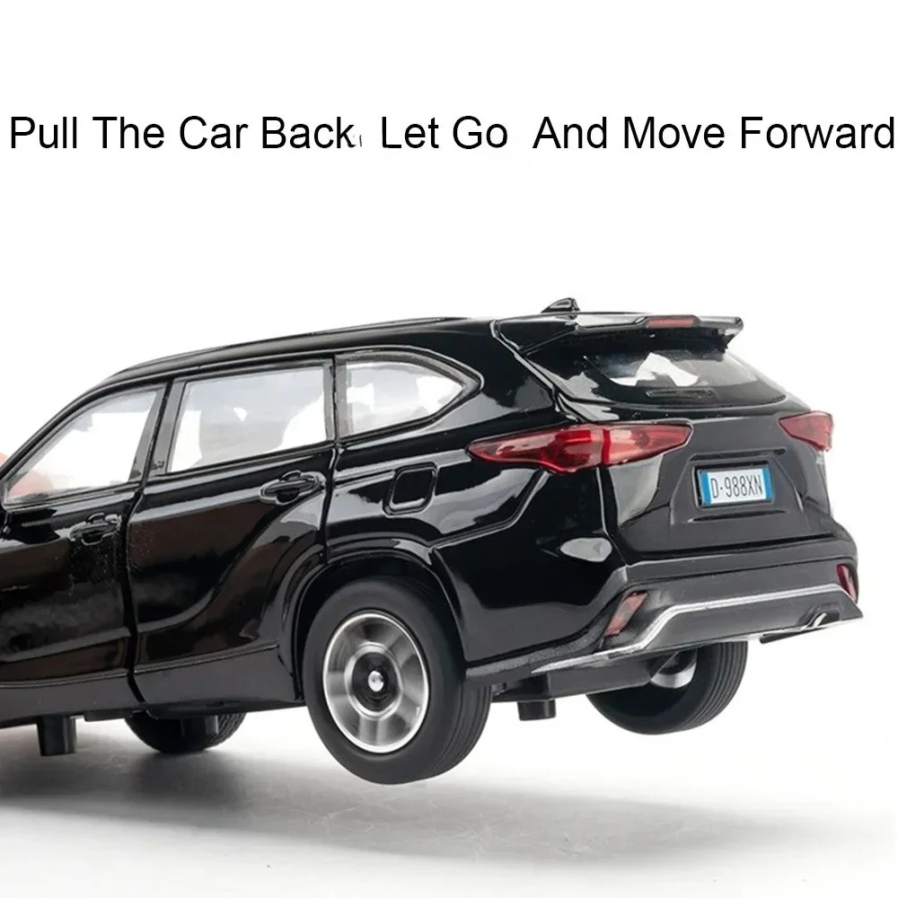 1:32 ‌ Modèle de couronne Kluger, voitures jouets en alliage moulé sous pression, SUV, son et lumière, 6 portes ouvertes, Mini véhicule, jouets pour enfants, cadeaux