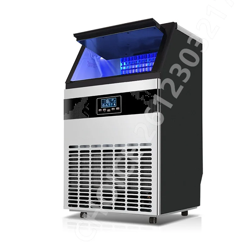 55-100kg/24H Ice Maker Machine with 5lbs Storage Bin Stainless Steel Undercounter Freestanding Ice Cube Machine