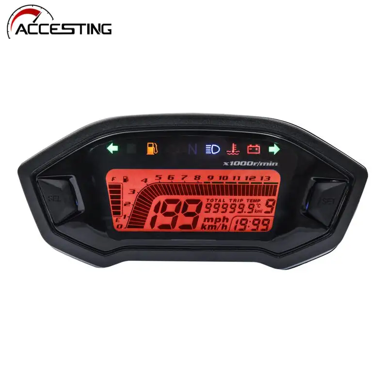 2021 New Digital Speedometer Tachometer Voltmeter Water Temp Fuel Level Tacho Gauge For Motorcycle Speed Meter Odometer