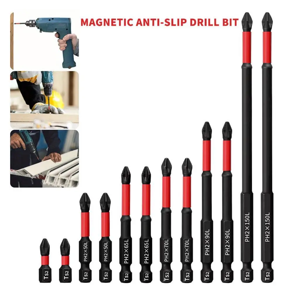 Anti Slip Bits Magnetic Screwdriver Bit Set 25-150mm - High Hardness Screwdriver Bits For Electric Tools Carpentry Accessory
