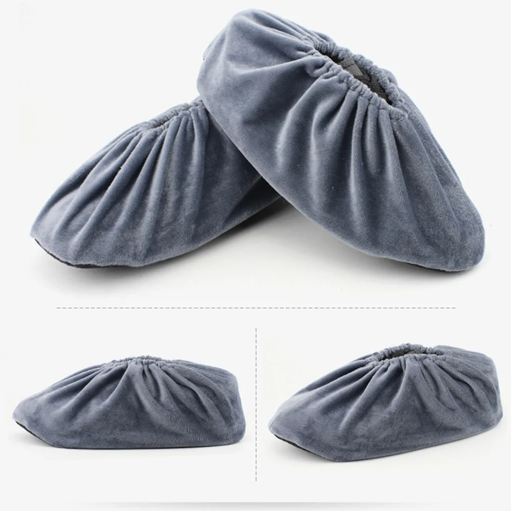 

5Pairs Nonslip Shoe Covers Thickened Breathable Washable Elastic Band Design Brown Grey Navy Gift Idea