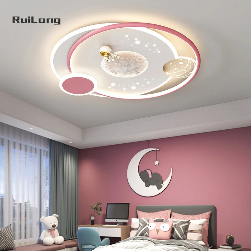 Imagem -04 - Astronauta Space Moon Led Teto Decoração do Quarto Lâmpada dos Desenhos Animados para Crianças Quarto de Crianças Bebé Menino