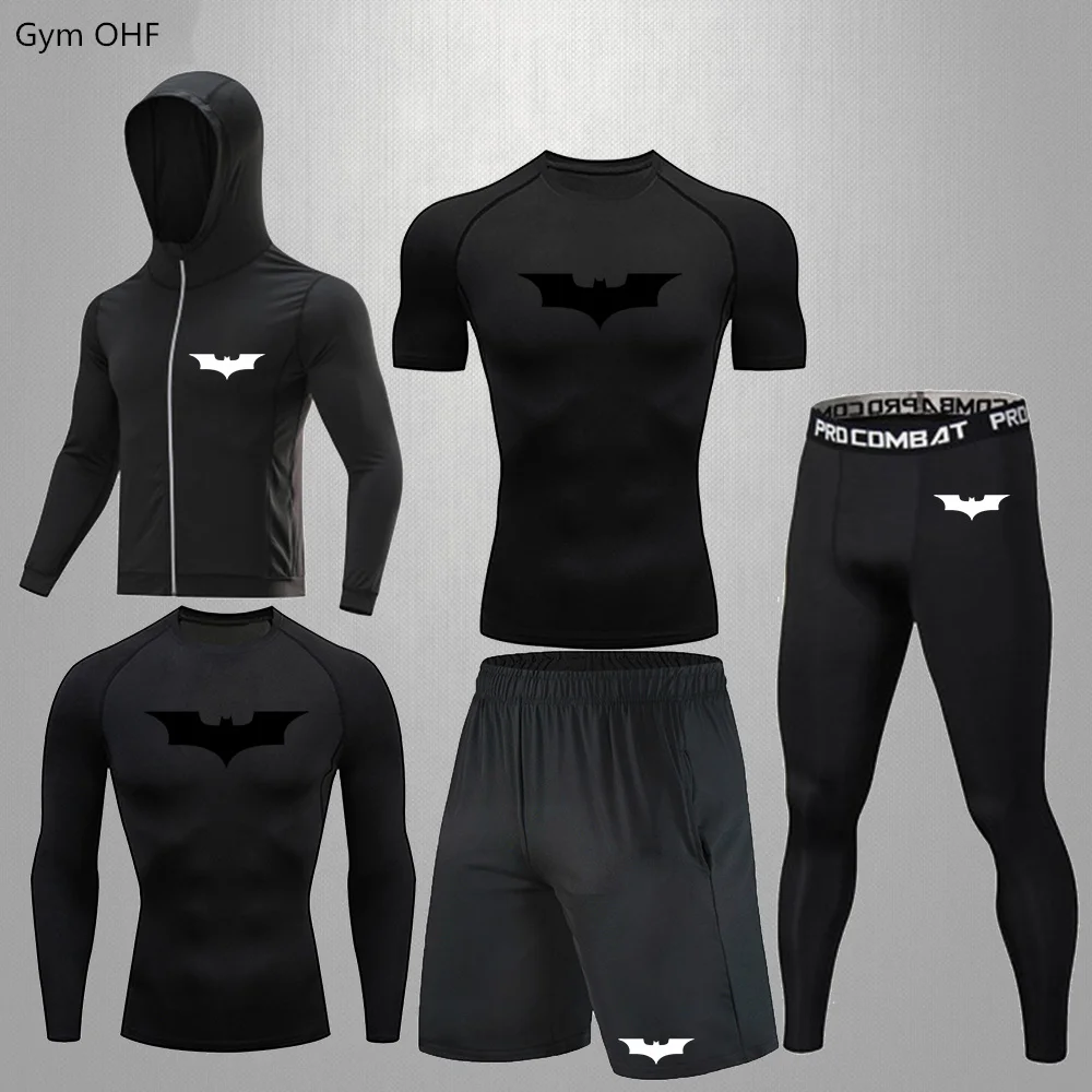 Man Suit Compression Gym Tight Fitting Exercise Yoga Set Exercise Jogging Leisure Outdoor Slim Fit Breathable Training Sets Men