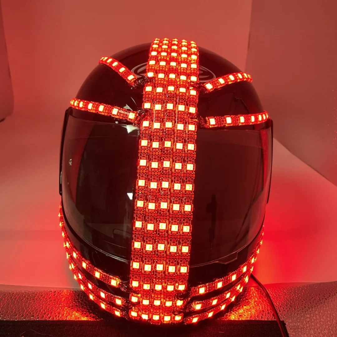 Handmade Rave LED Capacete de motocicleta, Capacetes Racer seguros, Brilhando no escuro