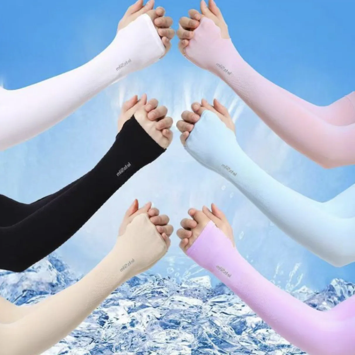 

Summer sunscreen ice sleeves for men and women UV protection breathable hand sleeves cycling driving arm protection ice silk sleeves