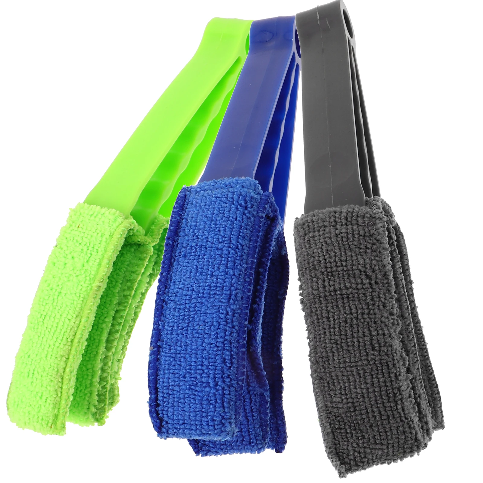 

3pcs Cleaning Brush for Air Outlet Car Vent Blind Green Gray Blue Detachable PP Fiber Wide Application Portable