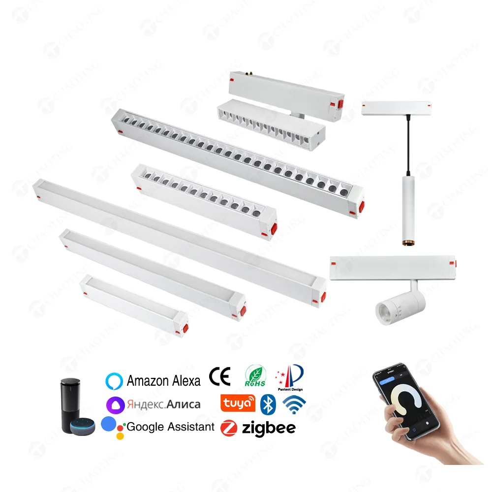 New Surface Recessed Ceiling Pendant Smart Dimmable Commercial Led Magnetic Linear Grille Spot Lighting Rail System Track Lights