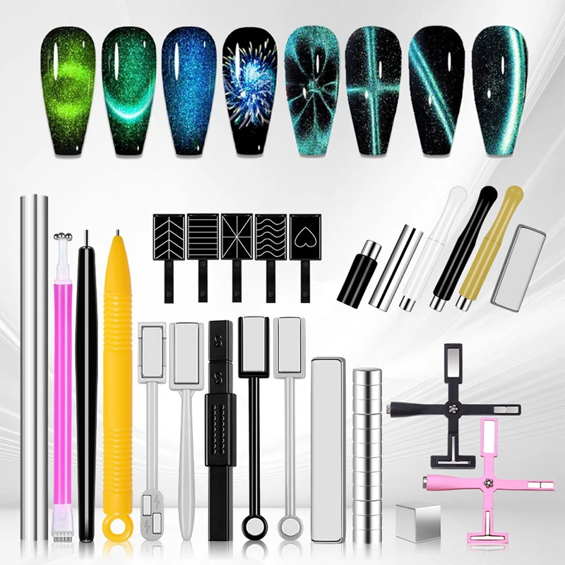 

Nail Art Cat Magnetic Stick for 3D Cat Eye Gel Painting Nail Art Magnet Stick UV Gel Nail Polish Round Square Manicure Tool