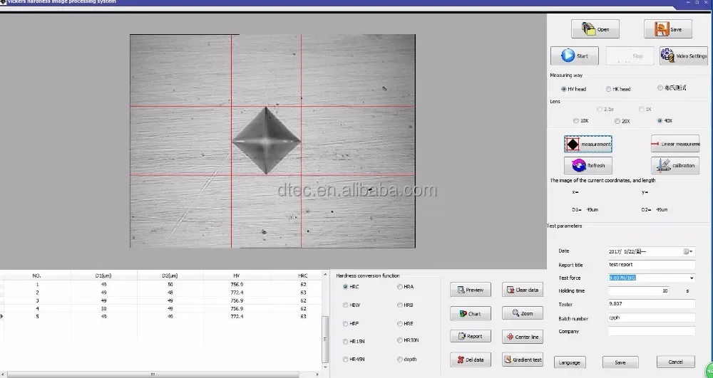 DTEC HV-1000 Digital Large Screen Micro Vickers Hardness Tester Desktop Type for Metal Hardness Test in Laboratory