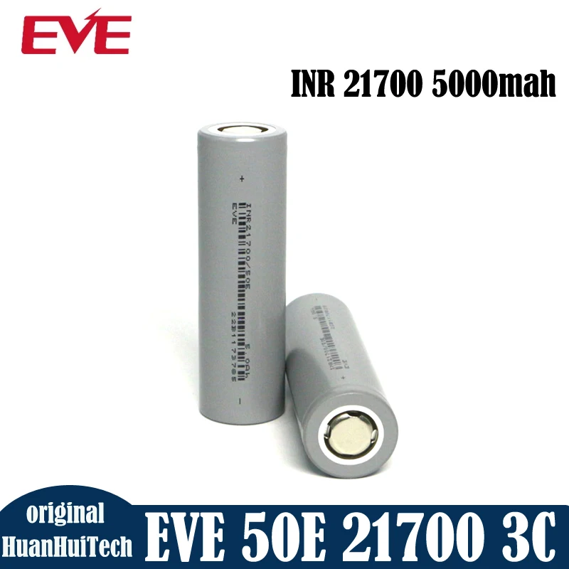 1-20pcs EVE 50E 21700 4800mah 15A 3.7V 3C Battery Rechargeable 21700 Lithium Ion Battery Cell For Flashlight Game Console