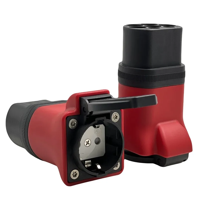 Practical Type 2 V2L EV Conversion Adapter Slow Charging Discharger Schuko Socket EU Plug Electric Vehicle For Outdoor Camping