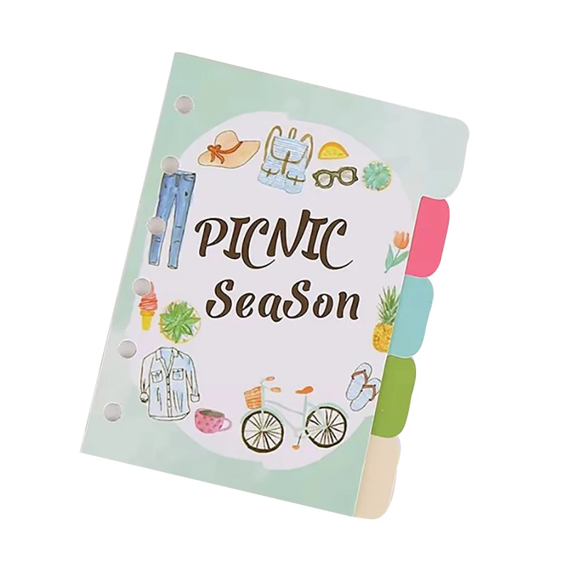 A5/A6/A7 Index Page Classification Loose Leaf Book Sub-page Paper Note Classification 6 Hole Refill Loose-leaf Page Separator