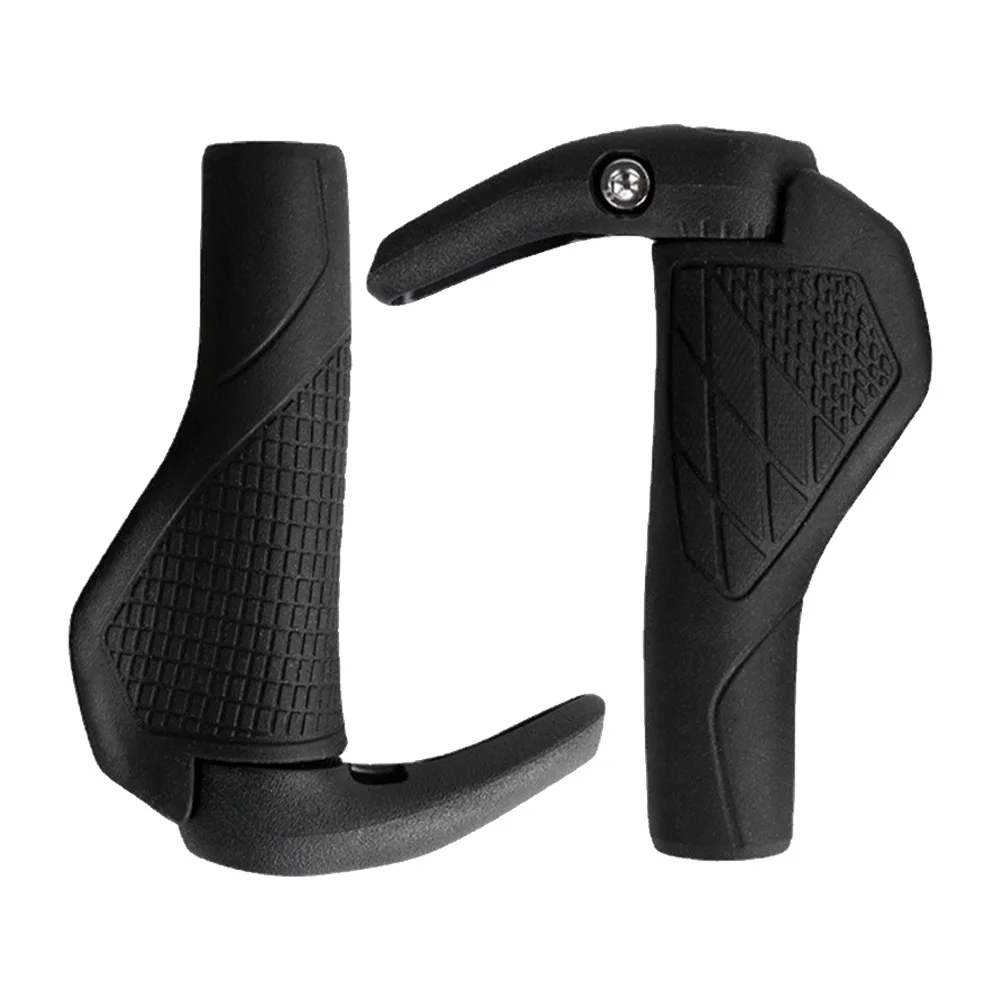 1Pair Rubber Bike Handle Grips Anti-Skid Durable Ox Horn Handlebar Covers Shock Absorption Comfortable Mountain Bike