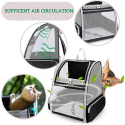 Cat Backpack Expandable Pet Carrier for Medium Cats and Small Dogs Breathable Collapsible Soft Cat Travel Bag for Outdoor Hiking