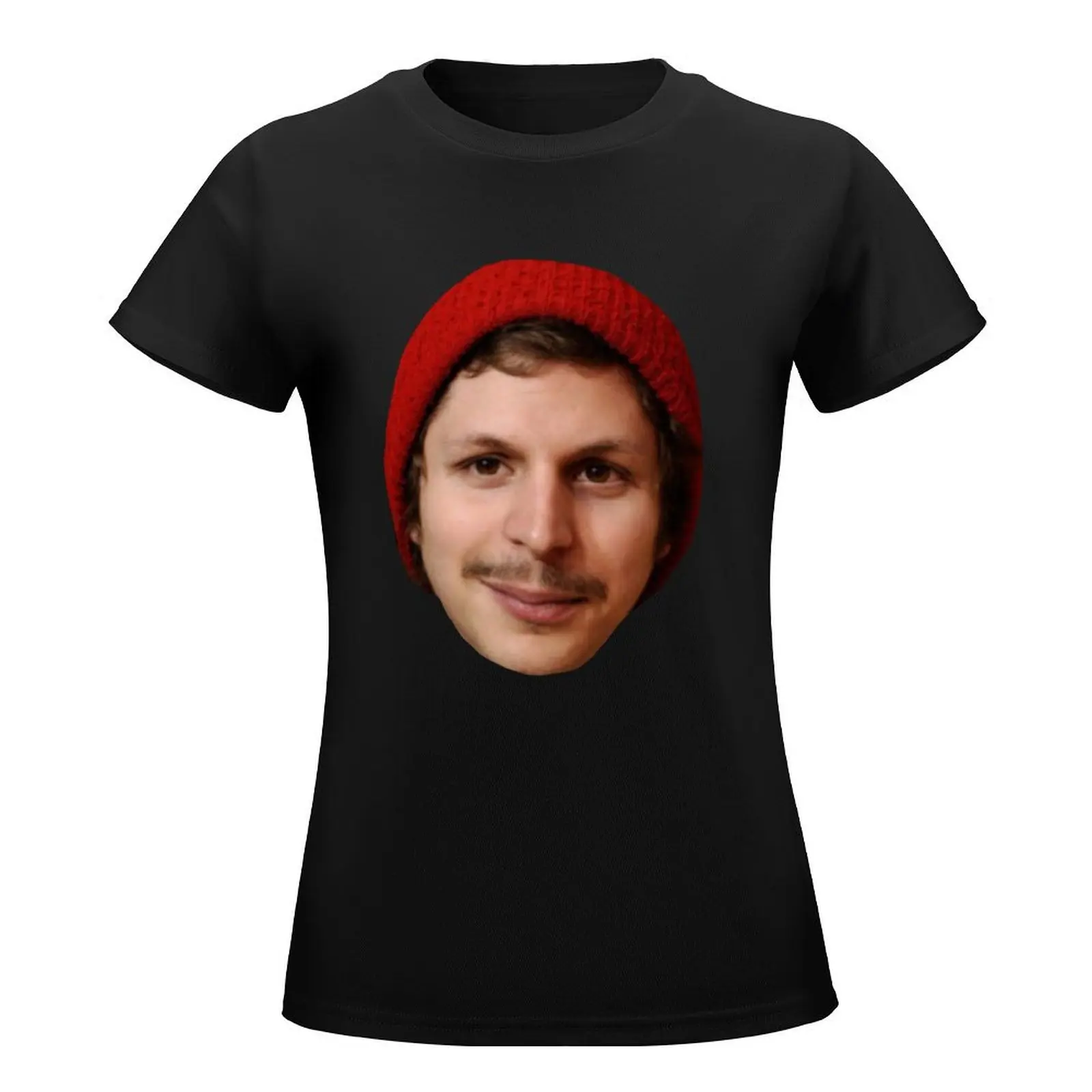 Michael Cera's Face in a Beanie T-Shirt korean fashion kawaii clothes plus size tops t shirts for Women graphic