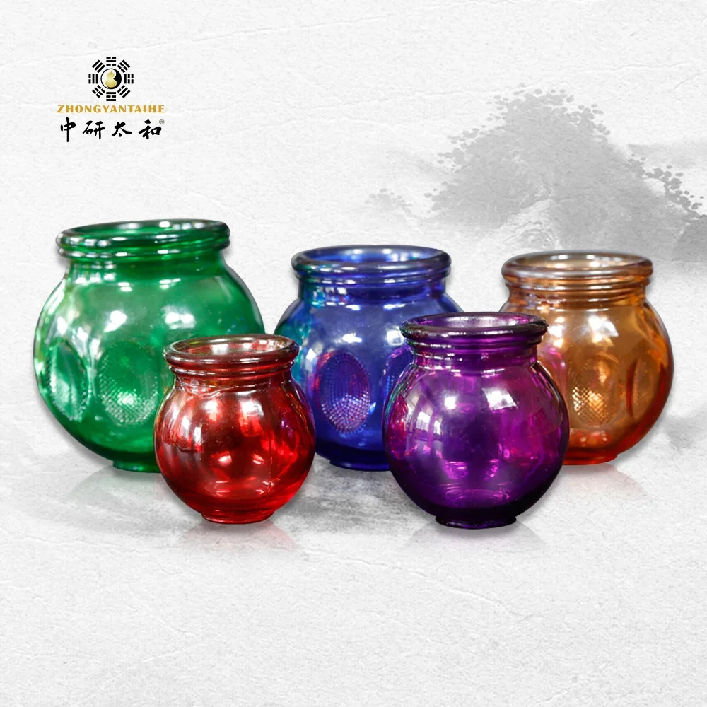 Zhongyan Taihe Brand Glass Jar for Beauty and Slimming  Cupping Therapy Set