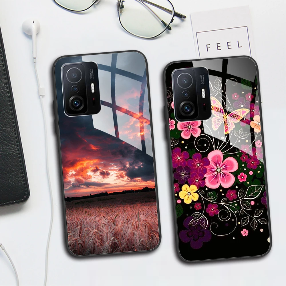 For Xiaomi 11T Pro 11T Case Fashion Tempered Glass Case Back Cover Fundas For Xiaomi 11T Pro 11T Phone Cases 11T Pro 11 T capa