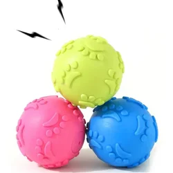 Squeaky Dog Toys for Aggressive Chewers Latex Teething Toy Ball for Dogs Interactive Teething Squeaker Puppy Chew Toys