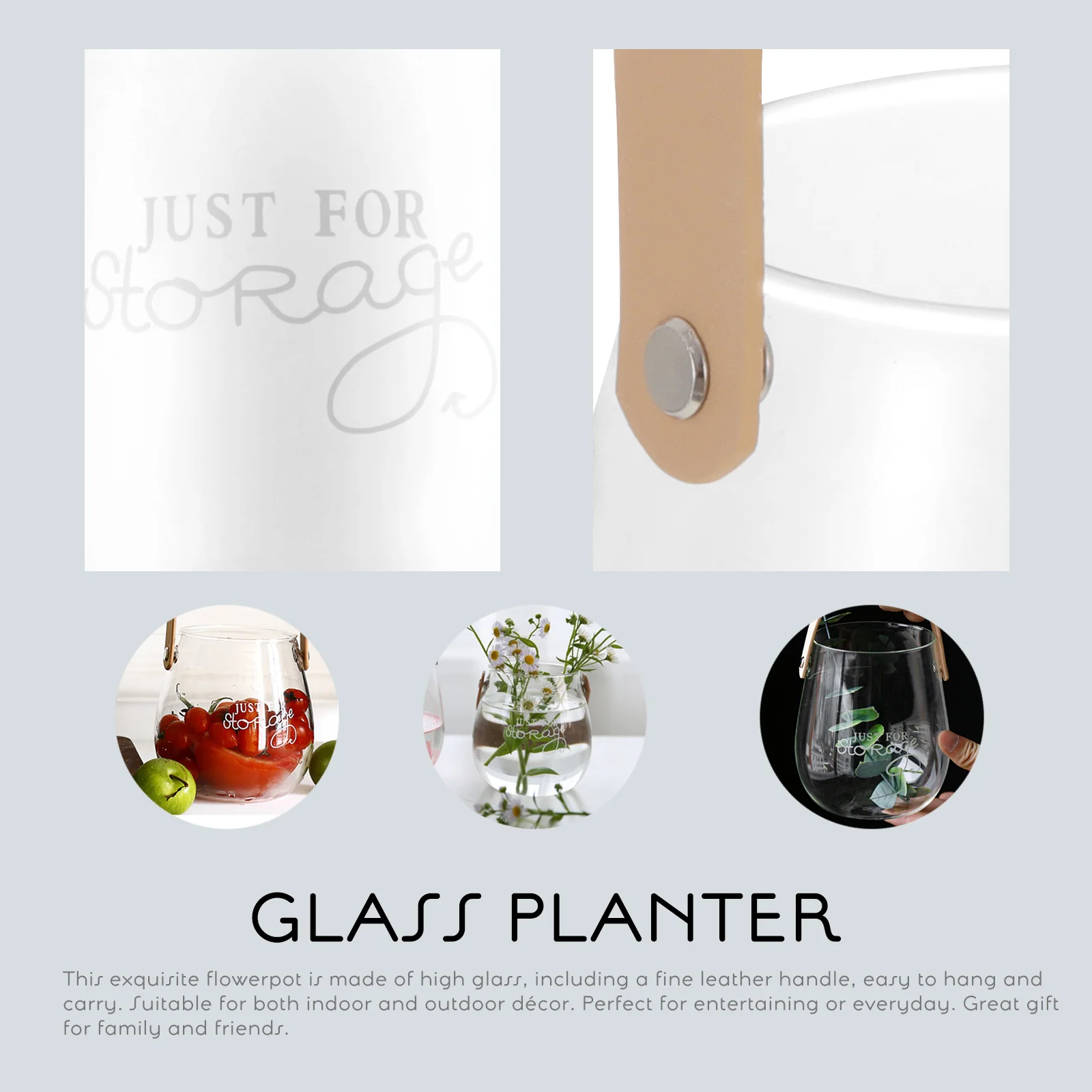 

1Pcs Glass Flower Vase Rustic Design with Handle Ideal for Entertaining Everyday Use Thick Bottom Rustic Flower Jar