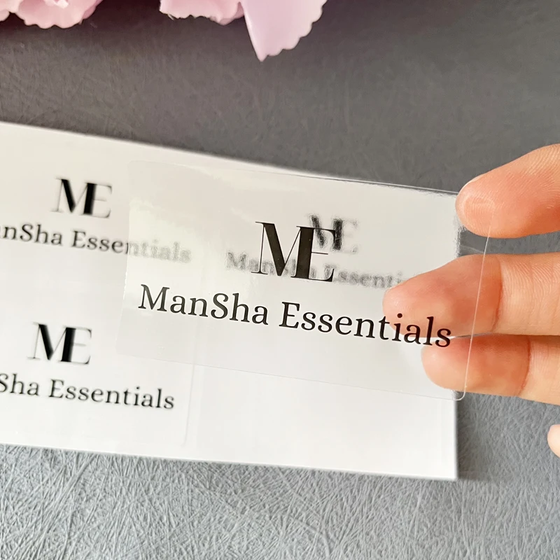 Customized Rectangular Logo Stickers Waterproof Labels Transparent Design Your Own Stickers Personalized Bottle Stickers