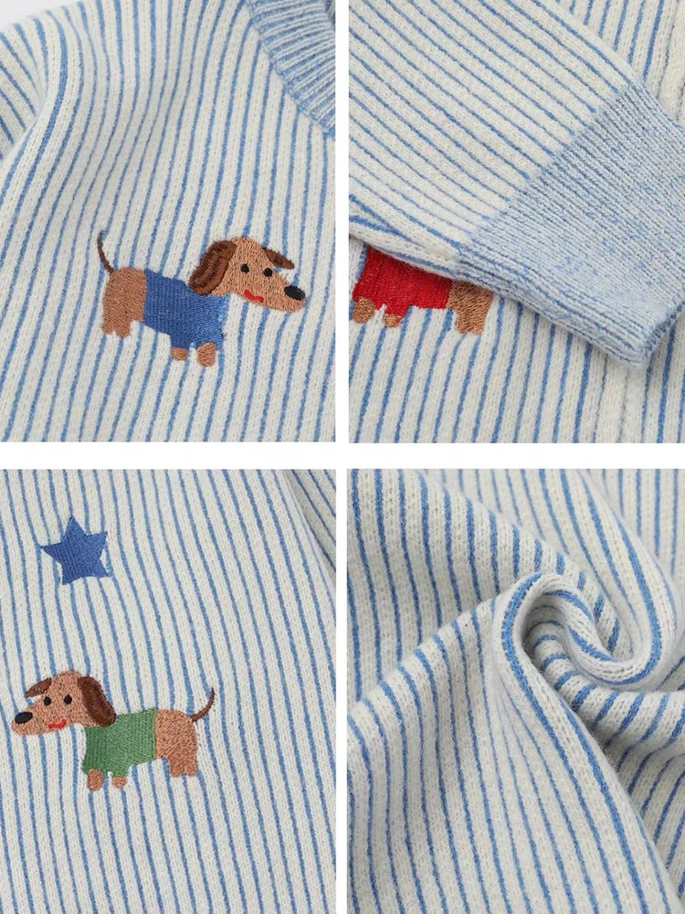 

Вязаный открытый кардиган с вышивкой в стиле ретро в американском стиле, свободный крой, осень-зима, новый модный свитер Jaet