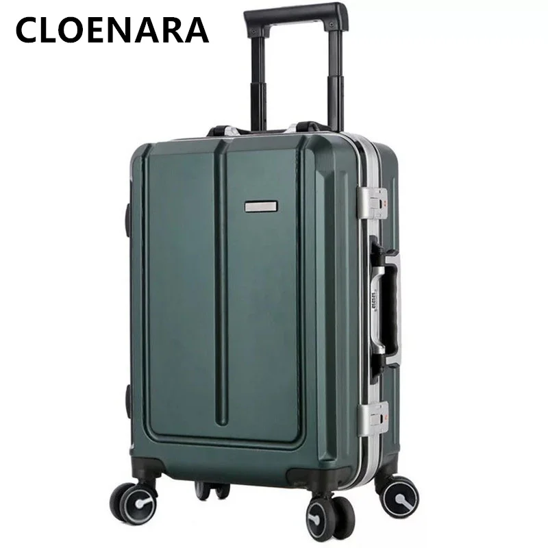 COLENARA 20"24"Inch The New Suitcase Men's Fashion Aluminum Alloy Frame Business Trolley Bags Girls with Wheels Rolling Luggage