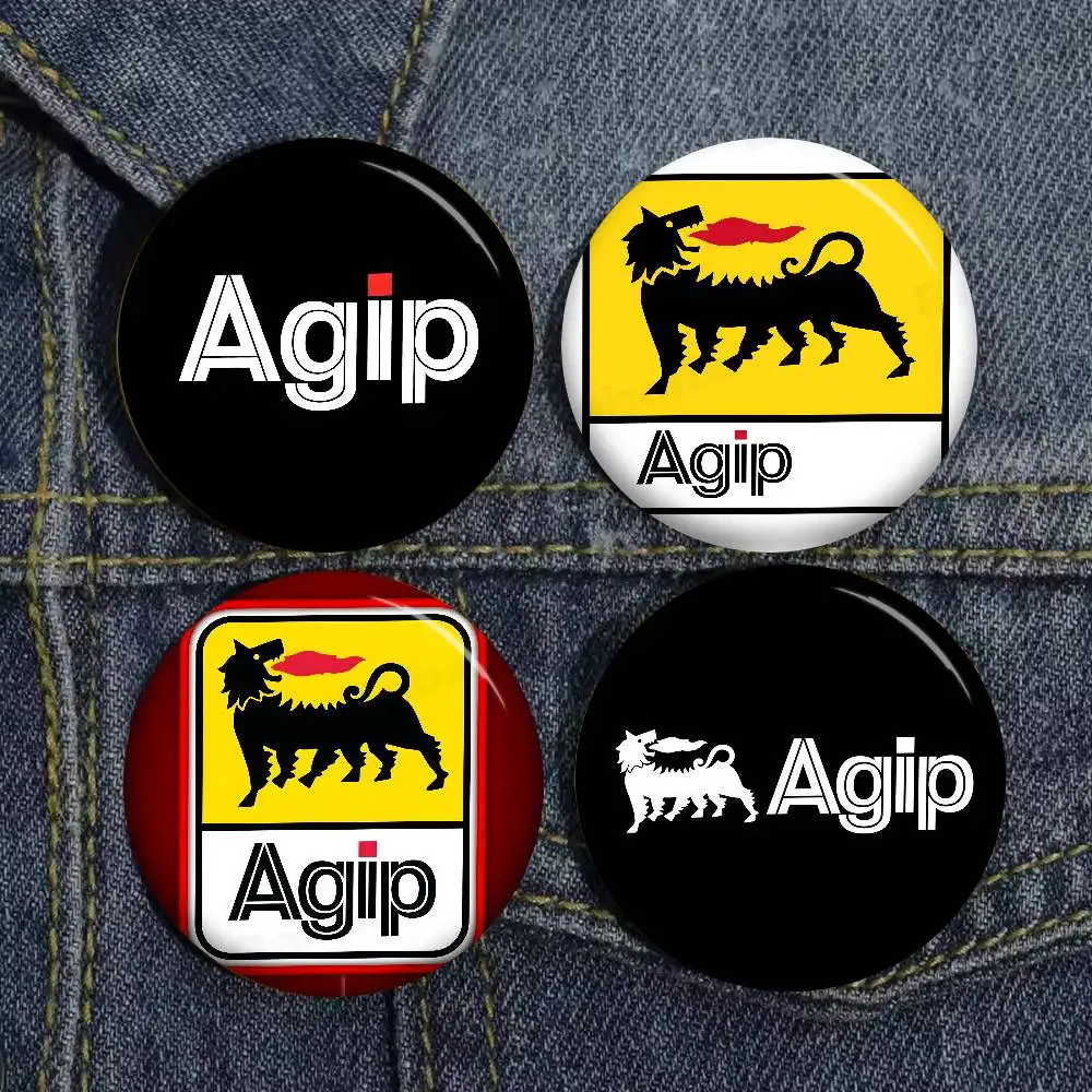 Fuel Brand A-Agip 58mm Handmade Brooch Cartoon Cosplay Badge on Backpack Jewelry Accessories Gifts