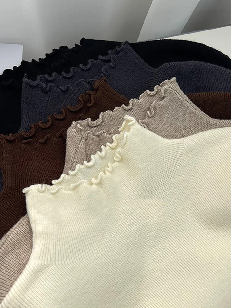 เสื้อสเวตเตอร์คอเต่าแบบเรียบง่าย สไตล์เกาหลี ปี 2025 ผ้าเนื้อนุ่ม สวมใส่สบาย เหมาะสำหรับฤดูใบไม้ร่วงและฤดูหนาว รุ่นใหม่ ทรงเข้ารูป อุ่นสบาย ผ้าถักแบบรูด