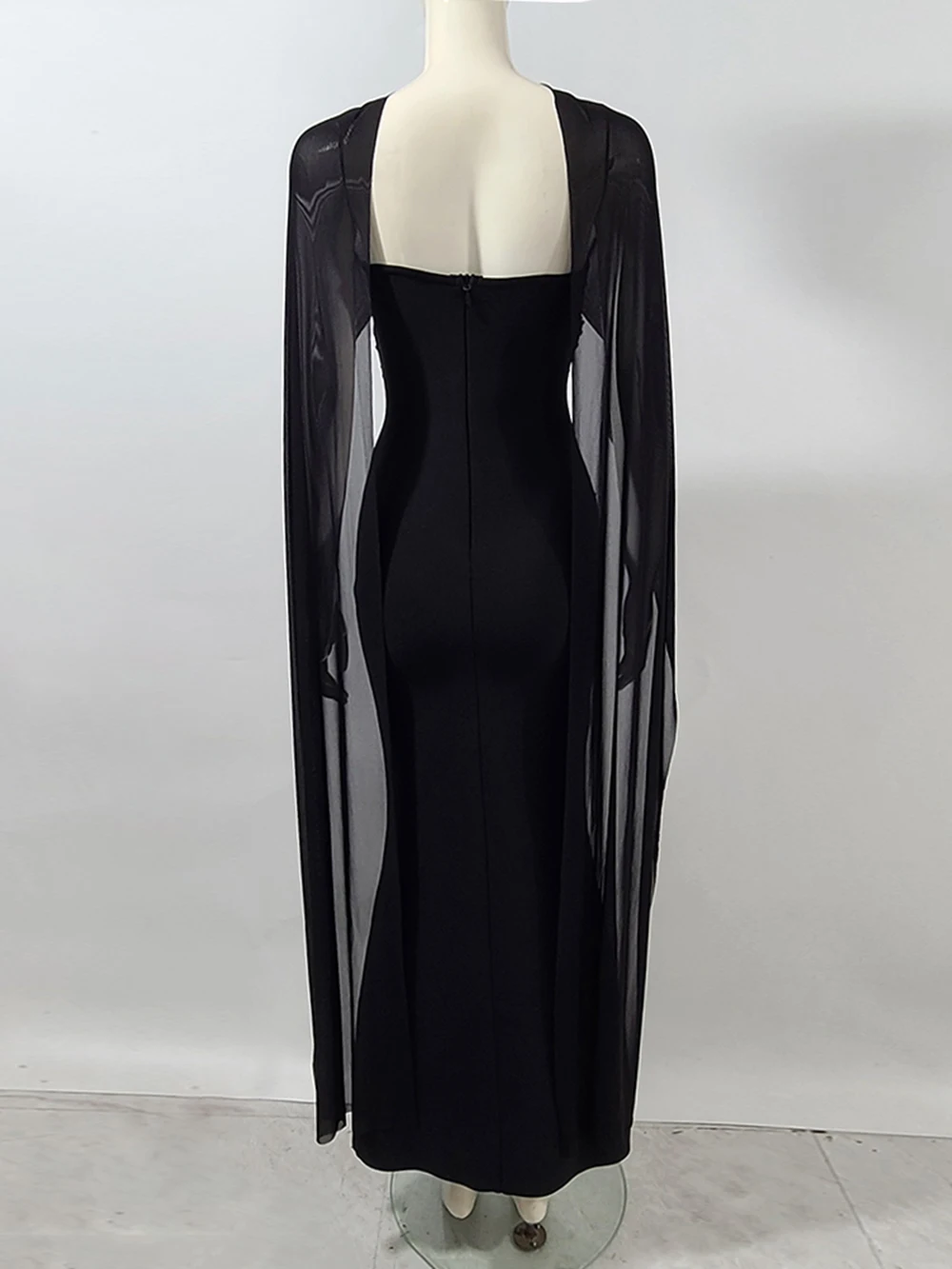 Modphy Abito aderente con fasciatura lunga con perline di lusso con sciarpa in rete 2025 Abiti da sera eleganti da sera per celebrità sexy senza spalline da donna