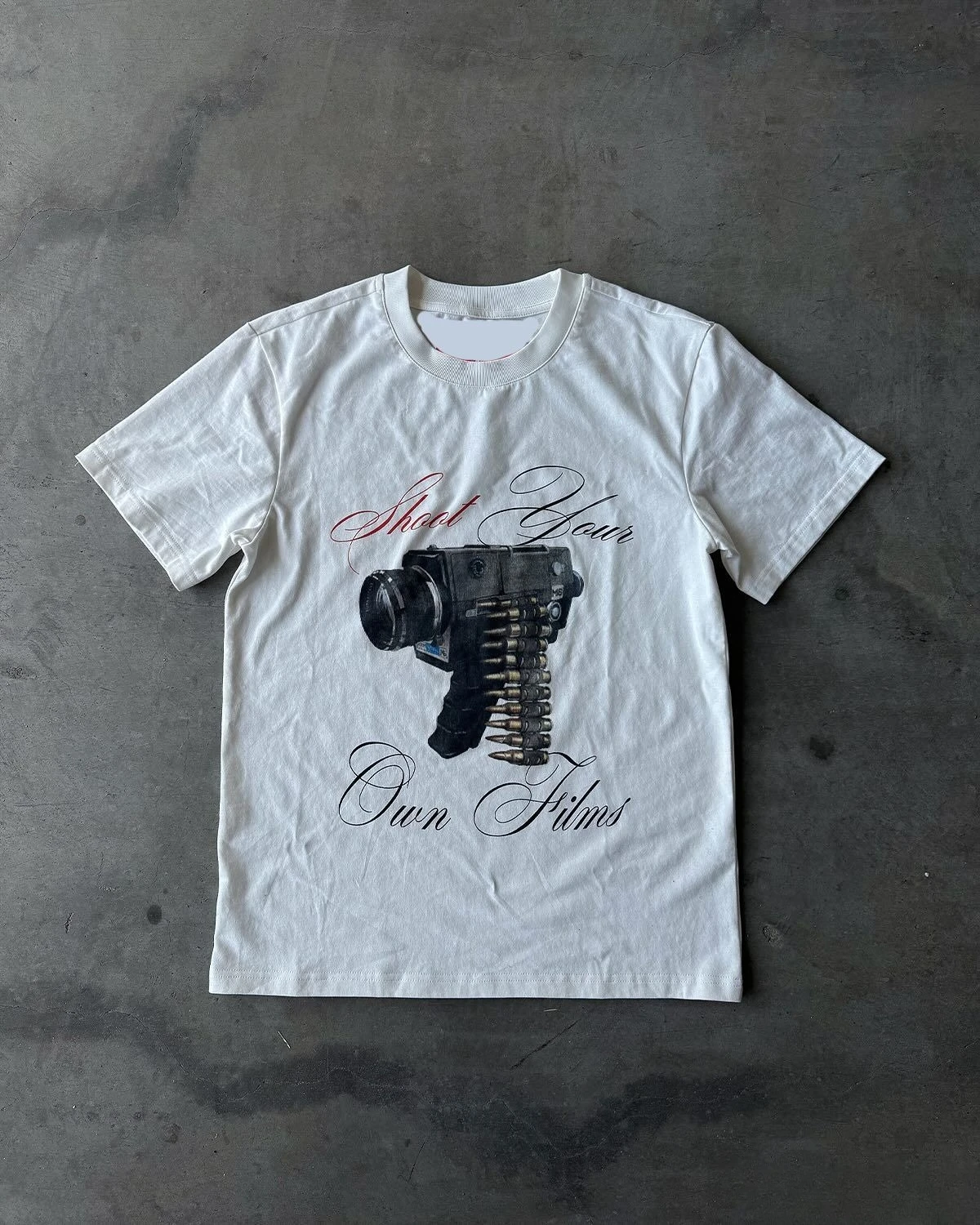 T-shirt à manches courtes et col rond avec imprimé Y2K européen sombre unique, style rétro, tendance pour Instagram, coupe ample