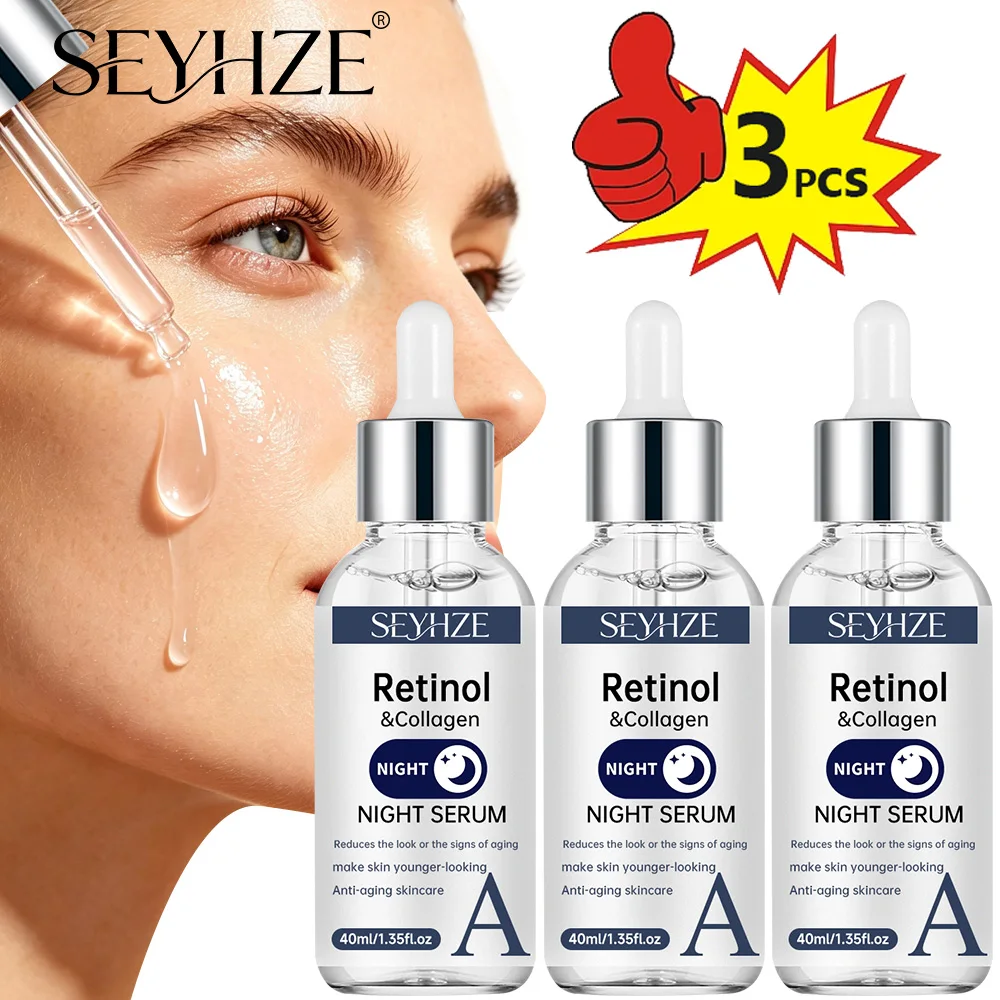 SEYHZE Retinol Aufhellendes Serum. Mit Hyaluronsäure, Kollagen, Ceramiden und Aloe Vera. Spendet intensiv Feuchtigkeit, strafft die Haut und gleicht den Hautton aus.