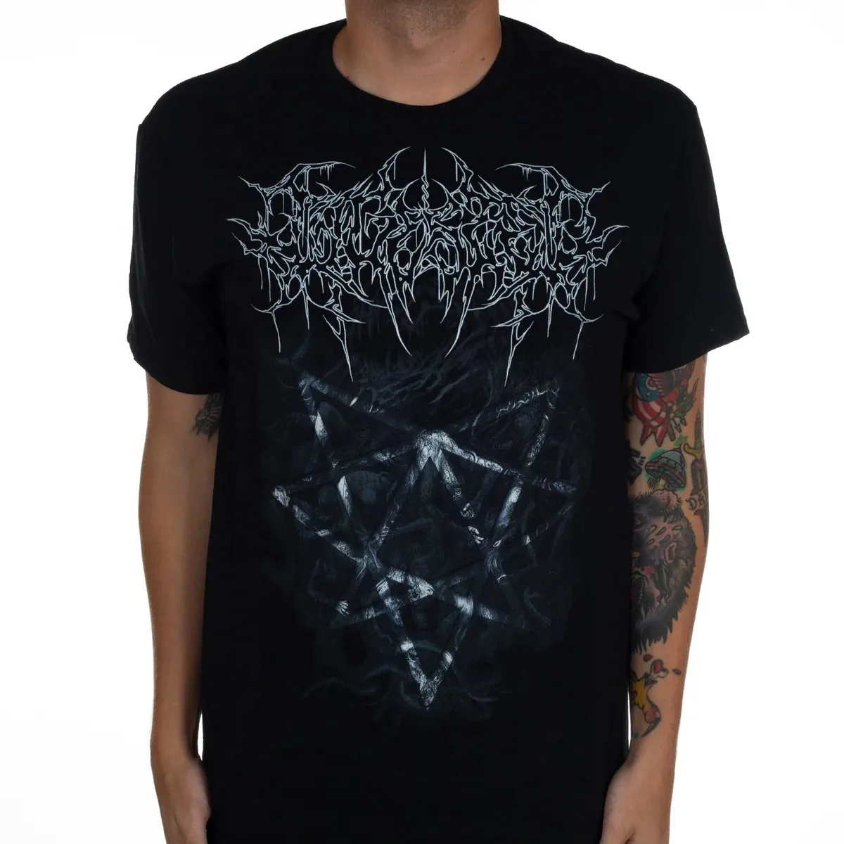 Ingested Band Cosmic Space Reaper Glowing Tombstone Demon Art Print T Shirt Brutal Death Metal Unisex Tee