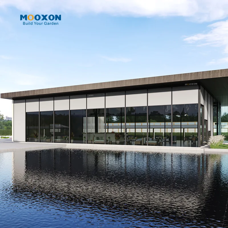 

Custom Made Outdoor Large Size Motorized Blinds Waterproof Windproof UV Protection Blackout for Balcony and Deck