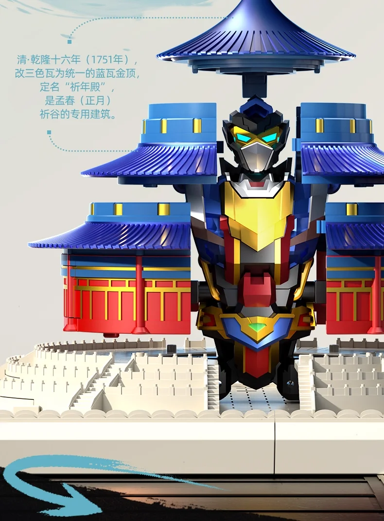 Transformacja LIJIANG Transformacja XT-1952 Świątynia Nieba Starożytny Budynek Robot Chiny Tian Tan Figurka Akcji Zabawka