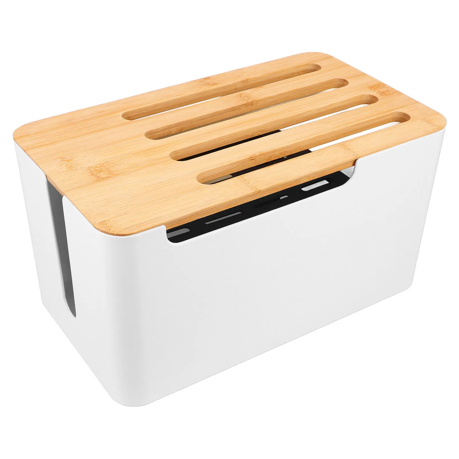 

Органайзер для кабелей из ПП и бамбука: коробка для хранения, лента для организации проводов, держатель для кабелей на стол, органайзер для проводов