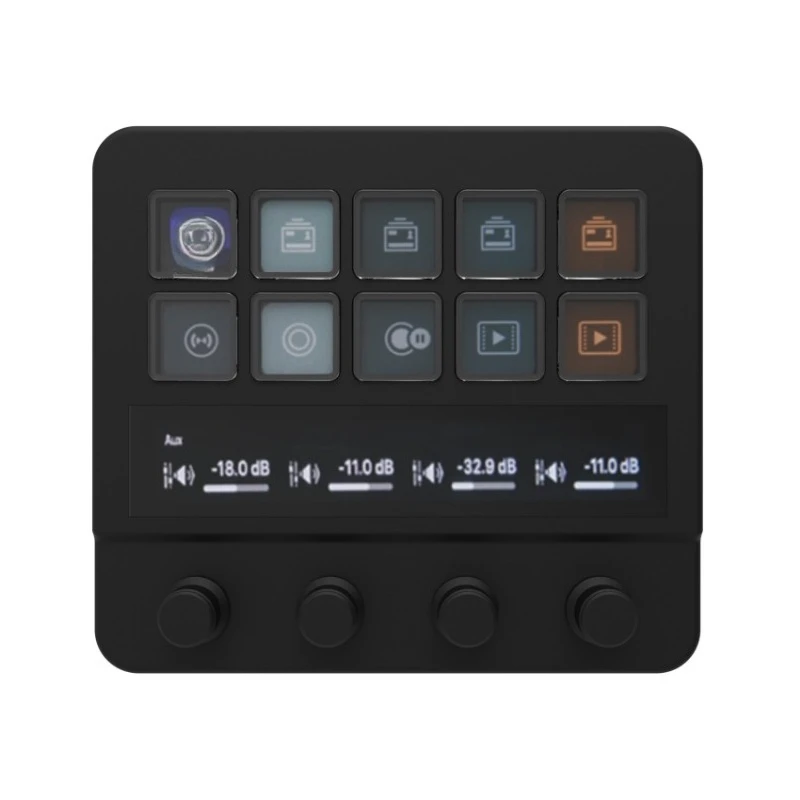 

Visual live console with screen custom keypad with touch screen knob