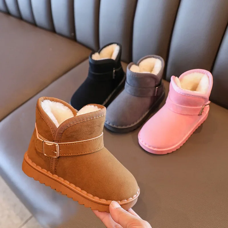 

Children Snow Shoes Winter New Fashion Baby Cotton Shoes Kids Padded Thickened Warm Boots Non-slip Boys Girls Flat Sole Boots