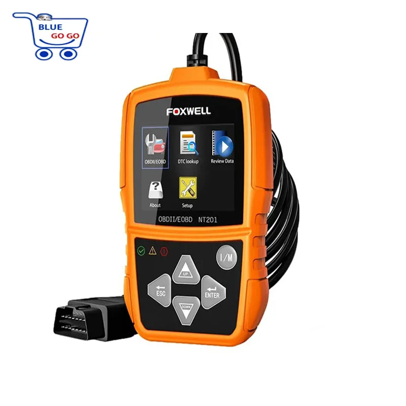 НОВЫЙ диагностический сканер FOXWELL NT201 OBD2 для проверки ошибок двигателя, считыватель кодов автомобиля, бесплатное обновление, инструмент для диагностики OBDII, аналог ELM327
