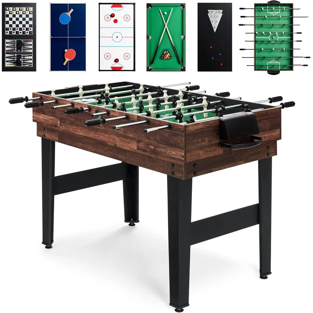 

2x4t 10-in-1 Combo Game Table Set or Home, Game Room, riends & amily w/Hockey, oosball, Pool, Shuleboard, Ping Pong, Ch, Checker