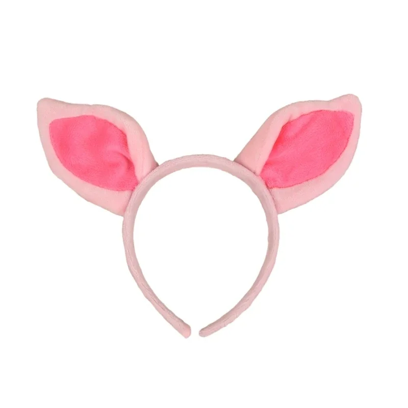 เด็กคอสเพลย์หมูเครื่องแต่งกายน่ารักผ้าฝ้ายสีชมพูหมูจมูกคู่หู Hairband ฮาโลวีนพรรค PROP สำหรับหญิง