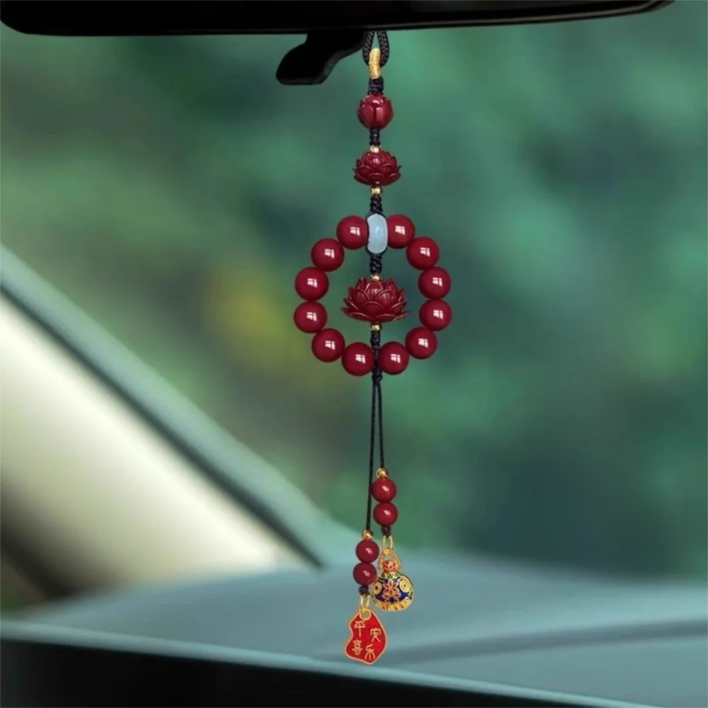 Lotus Car Hanging Ornament Chinese Style Versatile Car Interior Pendant Rearview Mirror Pendant Car Interior Supplies