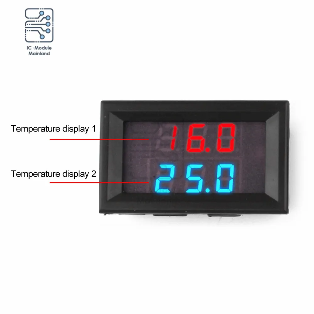 H28TT DC4-28V LED 3-Digit Dual Display Digital Thermometer Onboard with NTC 10K Metal Waterproof Probe Temperature Sensor