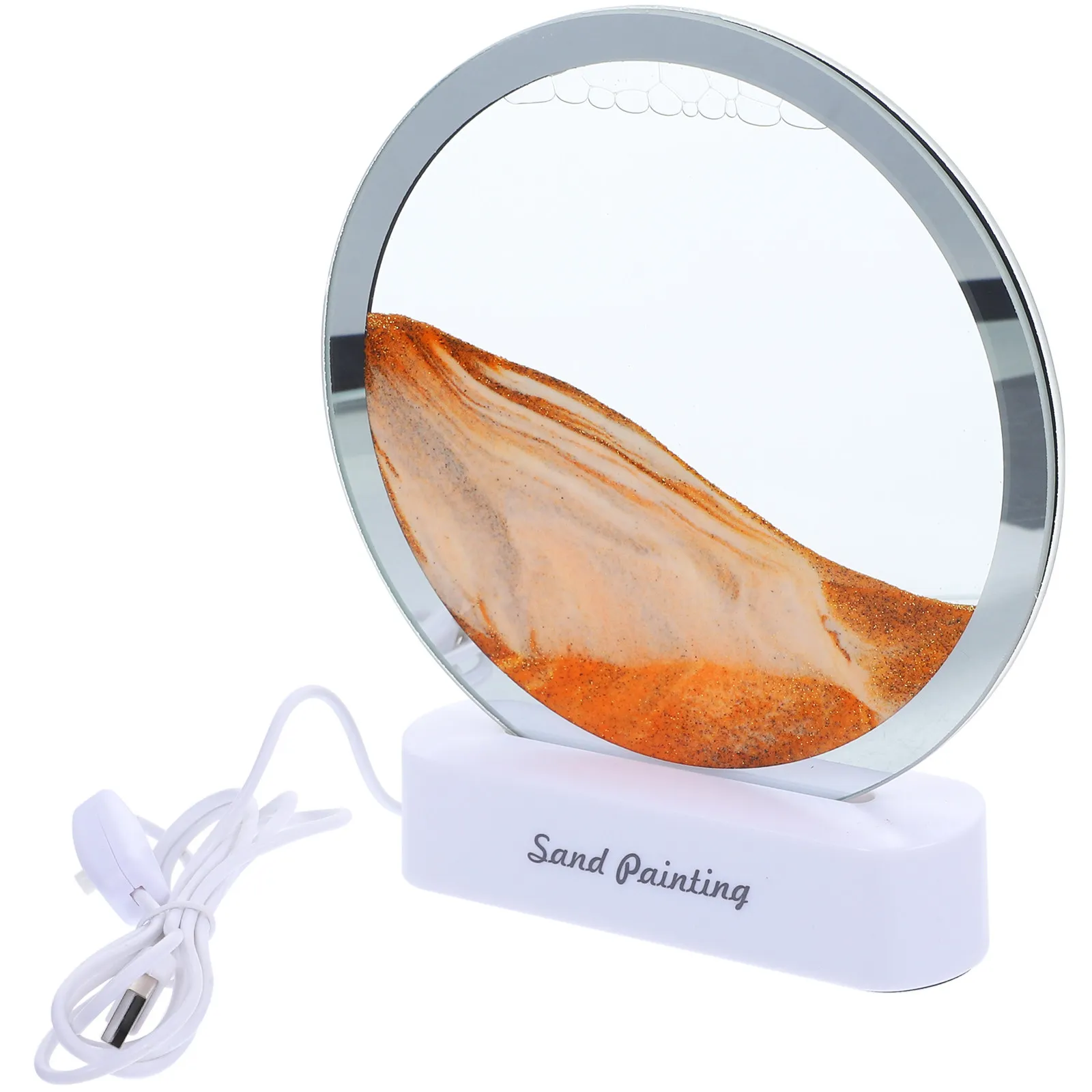 3D Moving Sand Art Table Lamp Sand Hourglass Liquid Motion Lamp for Home Office Desk Decor Night Light Gift Christmas Birthday
