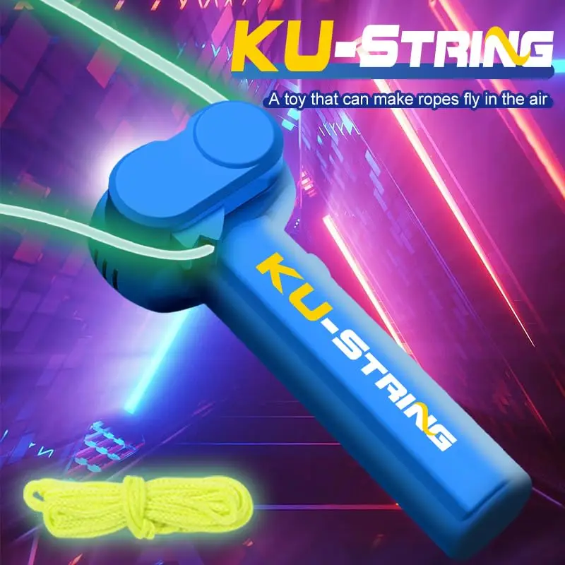 

Glow in The Dark Rope Launcher Toy LED Flying String Shooter Handheld Propeller Lasso Game Light Up Outdoor Gift for Kids Adults