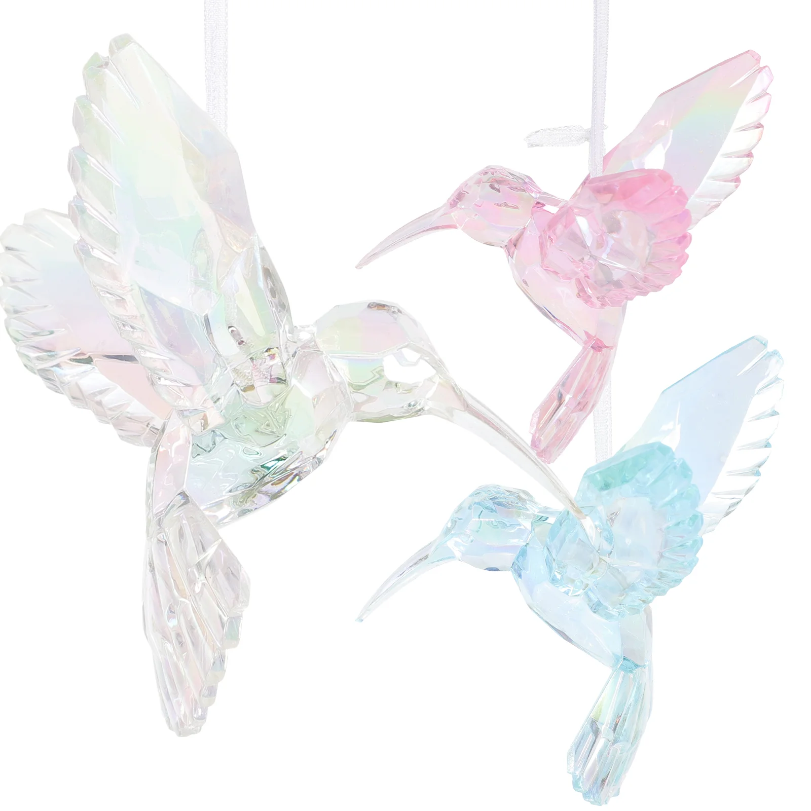 3 Pcs Crystal Bird Pendant Hummingbird Ornament Gift Acrylic Crafts Party Ceiling Decoration Prism for Home Decorative Hanging